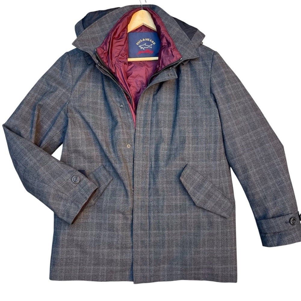 Paul & Shark Yachting 3-in-1 Wool Typhoon Coat Hood medium Like-New jacket